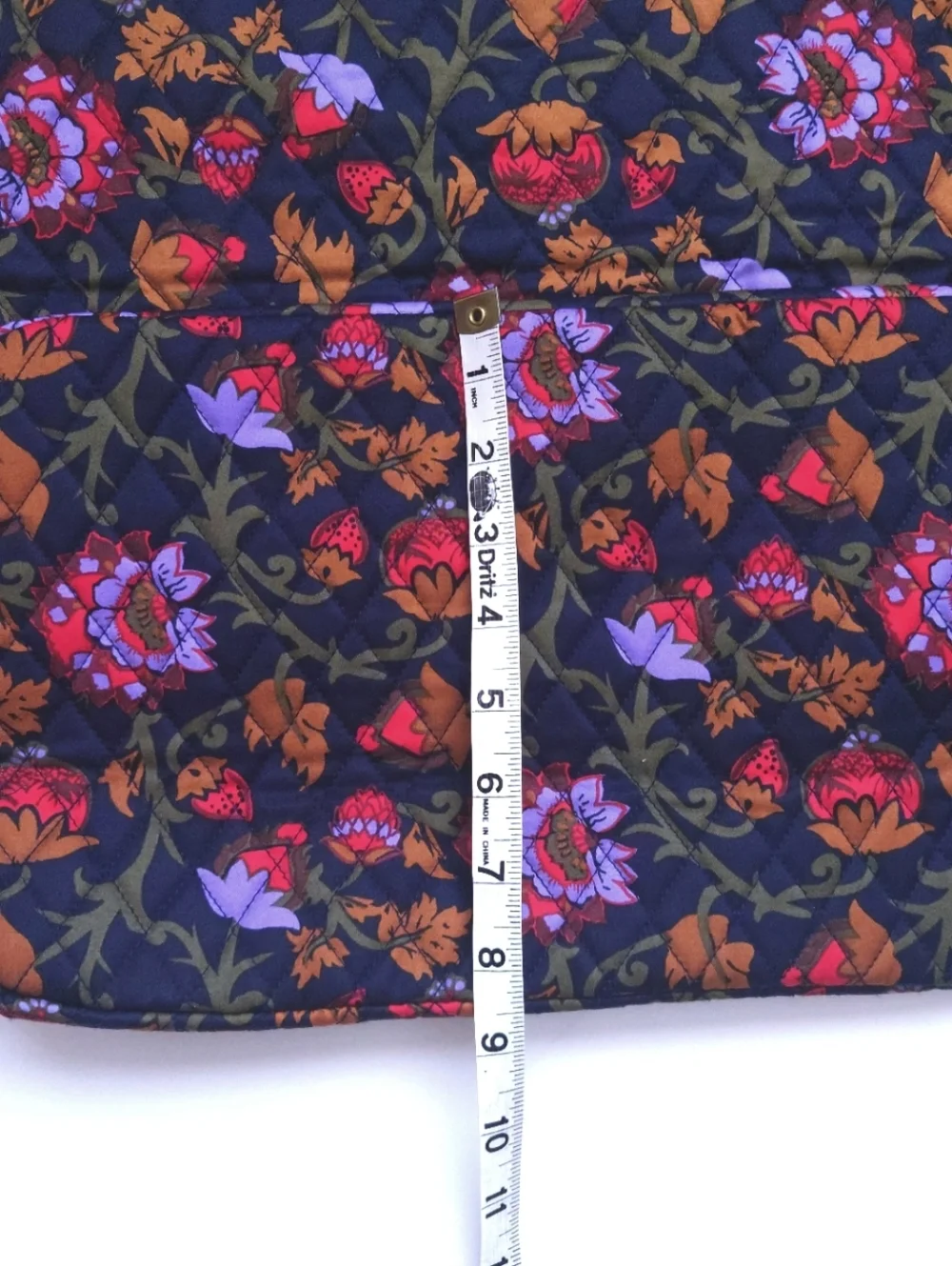 VERA BRADLEY Marston Grand Tote Bag Quilted Cotton Midnight Garden Vines